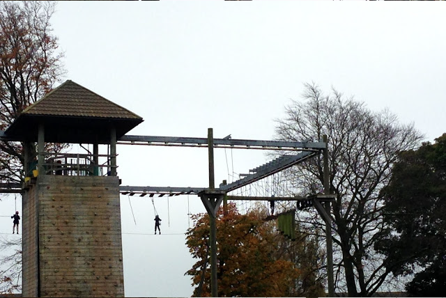 Going on the High Ropes at PGL with a cub group